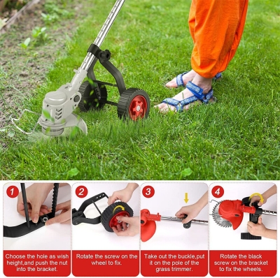 Universal String Trimmer Grass Eater Weed Cutter Adjustable Support Wheels Set for cordless grass trimmer free shipping COD [1989321]