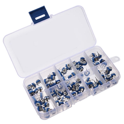 100pcs RM065 Horizontal Trimpot Potentiometer Assortment Kit With Storage Box COD [1070121]