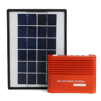 Solar Powered System 3.7V 4400mAh Li-on Battery USB Portable Emergency Light Camping Solar Panel COD [1554236]