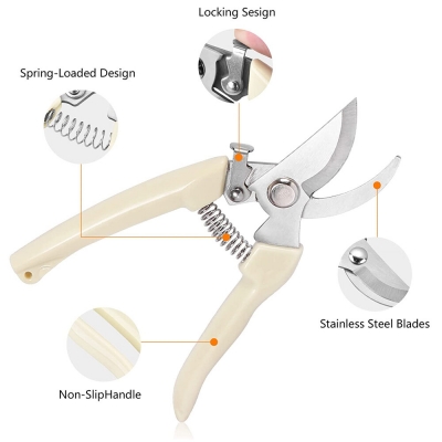 Garden Scissors for Plant Tip Pruning Shears for Cutting Flowers Trimming Plants Bonsai and Fruits Picking Bypass Blade Pruner COD [1984593]