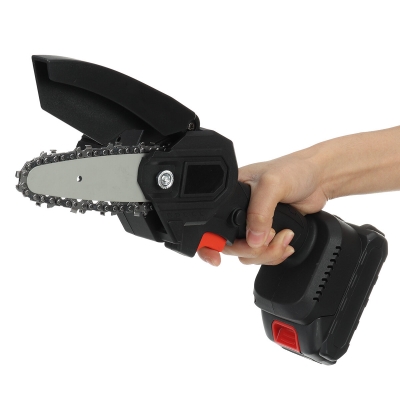 VIOLEWORKS 4 Inch 800W Cordless One-Hand Saw Woodworking Electric Chain Saw Wood Cutter Garden Saw 0/1/2pcs Battery COD [1984692]