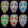 EL Wire 10 Colors Optional Glowing Mask for VENDETTA Halloween Cosplay Party Mask COD