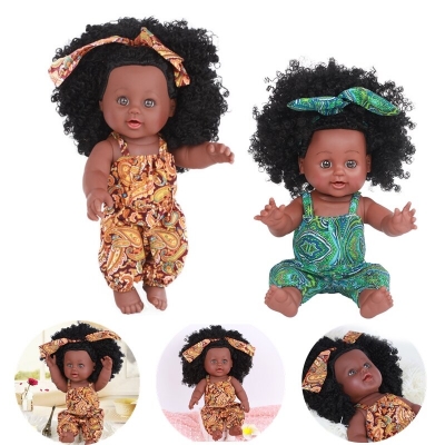 30CM 12 Inch Cute Soft Silicone Lifelike Realistic Arms Legs Moveable Reborn African Baby Doll COD [1701908]