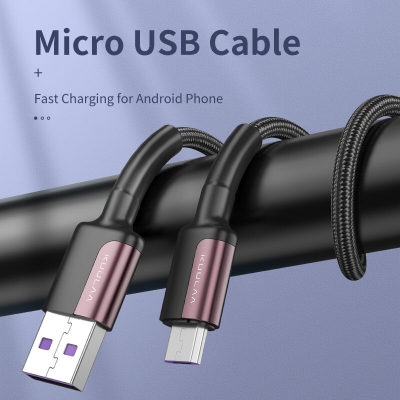 KUULAA XL-X33-M 3A USB-A to Micro USB Cable Fast Charging Data Transmission Tinned Copper Core Line 1M/2M Long for Huawei for Xiaomi for Oppo for Samsung [1991381]