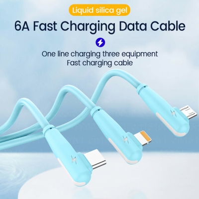 66W USB-A to iP/Type-C/Micro USB Cable Fast Charging Data Transmission Tinned Copper Core Line 1.2M/1.8M Long for iPhone 12 13 14 14 Pro 14Pro Max for Samsung Galaxy S23 for Redmi K60 for Oppo Reno9 f [1983223]